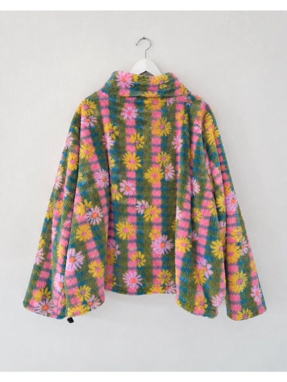 Natural Life Womens Coziest Sweatshirt Sz Large XL Green Floral Fleece 1/4 Zip - Picture 5 of 7